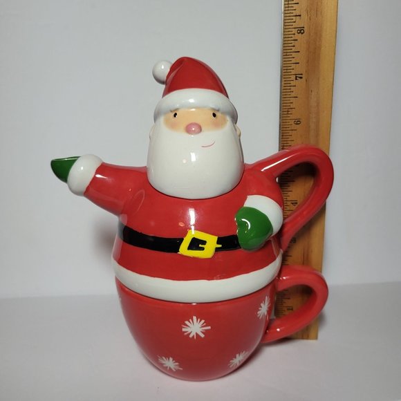 Hallmark Santa Teapot with Cup Stack Set of 3 - Picture 10 of 12